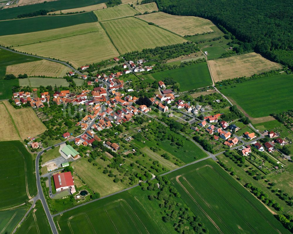 Oberorschel von oben - Dorf - Ansicht am Rande von Waldgebieten in Oberorschel im Bundesland Thüringen, Deutschland