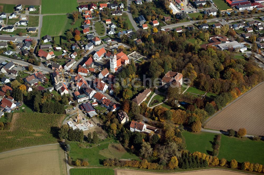 Oberstadion aus der Vogelperspektive: Dorf - Ansicht am Rande von Waldgebieten in Oberstadion im Bundesland Baden-Württemberg, Deutschland