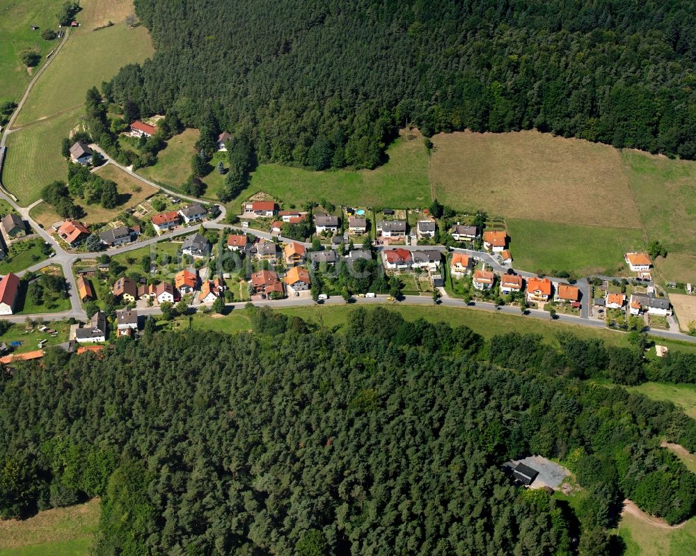 Pfirschbach von oben - Dorf - Ansicht am Rande Waldgebieten in Pfirschbach im Bundesland Hessen, Deutschland