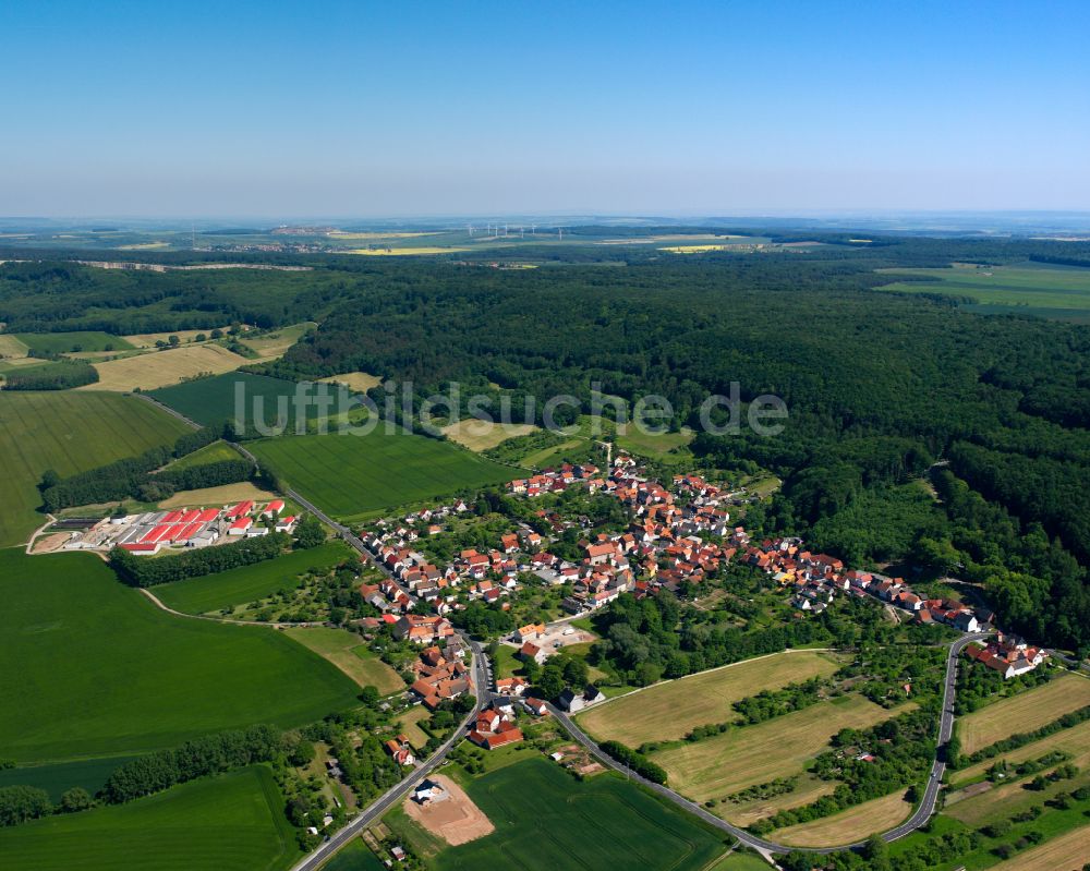 Luftbild Rüdigershagen - Dorf - Ansicht am Rande von Waldgebieten in Rüdigershagen im Bundesland Thüringen, Deutschland