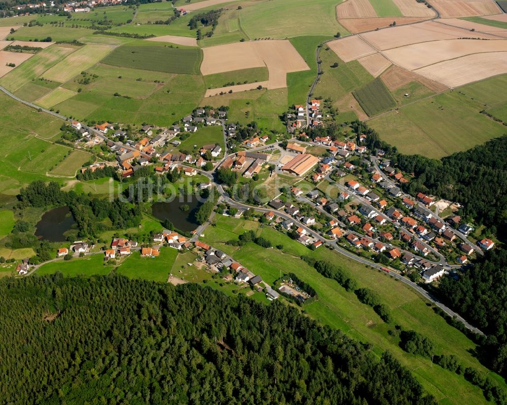 Luftbild Rehbach - Dorf - Ansicht am Rande Waldgebieten in Rehbach im Bundesland Hessen, Deutschland