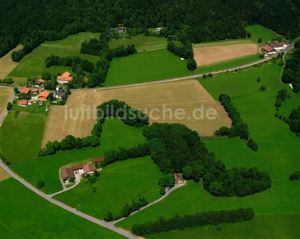 Luftaufnahme Steinachern - Dorf - Ansicht am Rande Waldgebieten in Steinachern im Bundesland Bayern, Deutschland