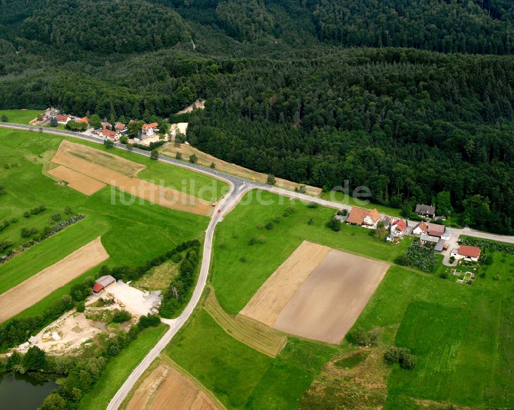 Luftbild Stollenhof - Dorf - Ansicht am Rande Waldgebieten in Stollenhof im Bundesland Baden-Württemberg, Deutschland