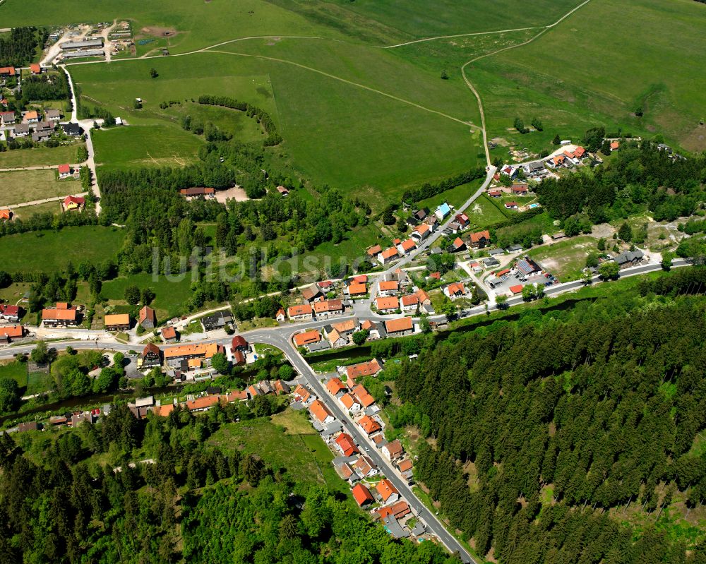 Luftaufnahme Tanne - Dorf - Ansicht am Rande von Waldgebieten in Tanne im Bundesland Sachsen-Anhalt, Deutschland