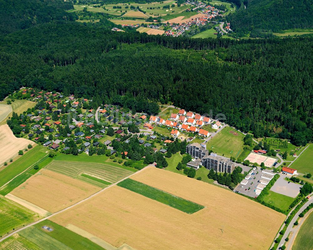 Luftaufnahme Wachendorf - Dorf - Ansicht am Rande von Waldgebieten in Wachendorf im Bundesland Baden-Württemberg, Deutschland