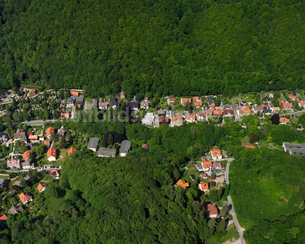 Wernigerode aus der Vogelperspektive: Dorf - Ansicht am Rande von Waldgebieten in Wernigerode im Bundesland Sachsen-Anhalt, Deutschland