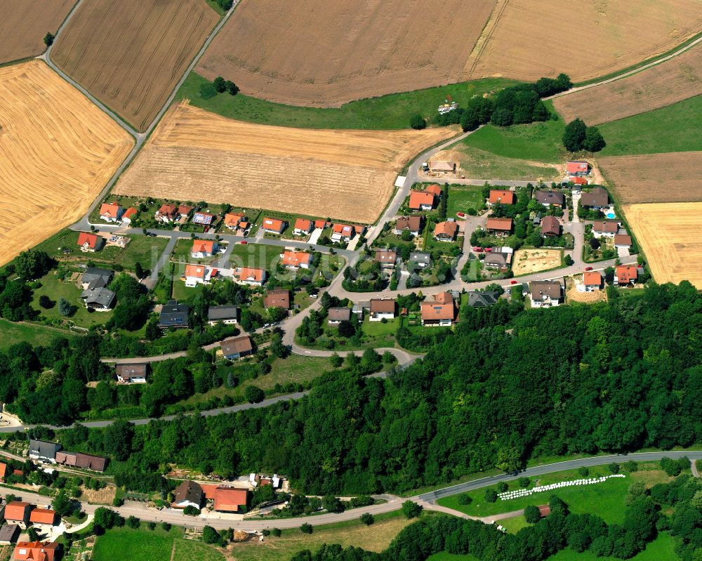 Luftbild Widdern - Dorf - Ansicht am Rande von Waldgebieten in Widdern im Bundesland Baden-Württemberg, Deutschland