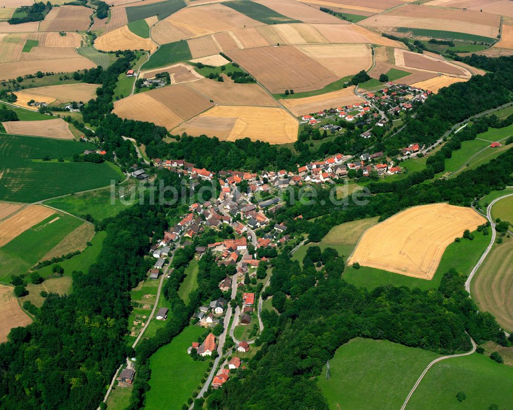 Luftbild Widdern - Dorf - Ansicht am Rande von Waldgebieten in Widdern im Bundesland Baden-Württemberg, Deutschland