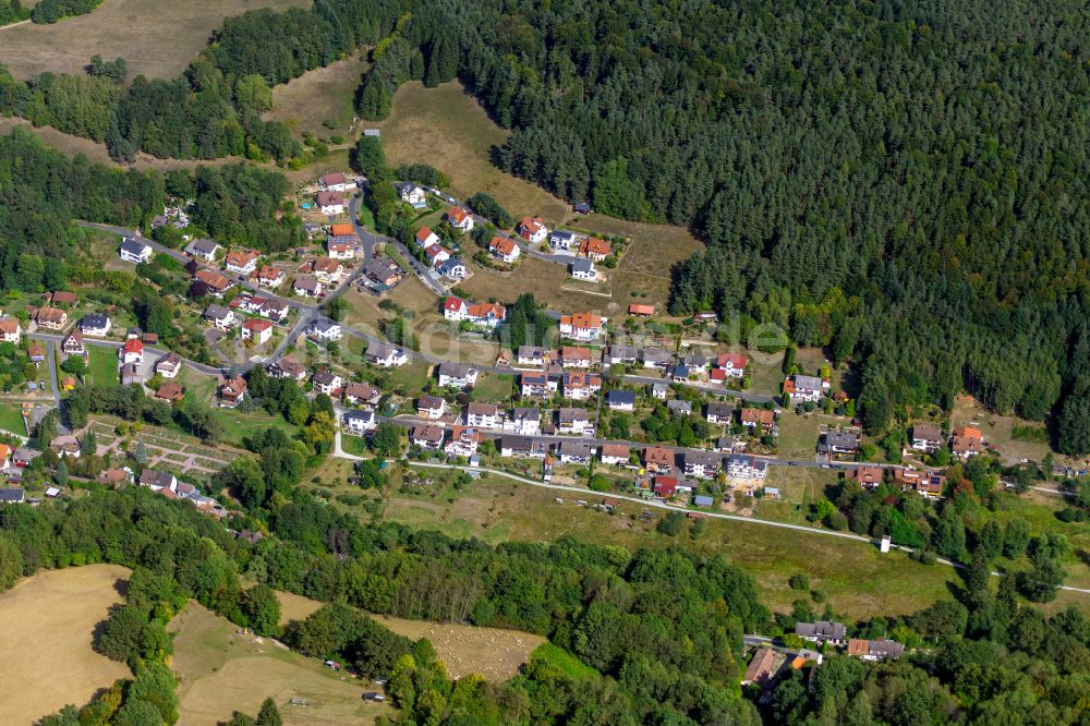 Luftbild Wiesthal - Dorf - Ansicht am Rande von Waldgebieten in Wiesthal im Bundesland Bayern, Deutschland