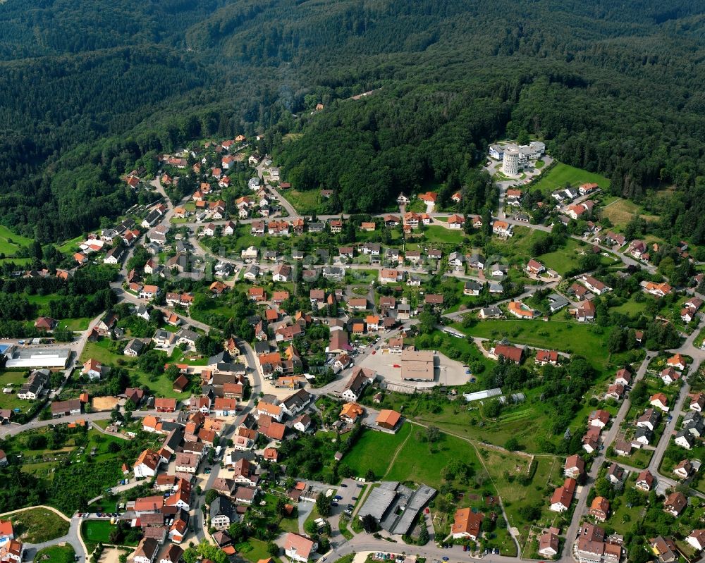 Luftbild Wüstenrot - Dorf - Ansicht am Rande Waldgebieten in Wüstenrot im Bundesland Baden-Württemberg, Deutschland