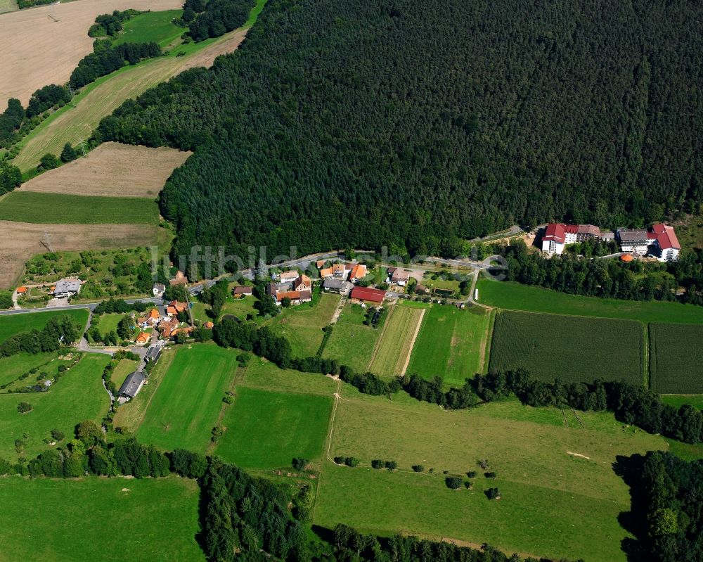 Zell von oben - Dorf - Ansicht am Rande Waldgebieten in Zell im Bundesland Hessen, Deutschland