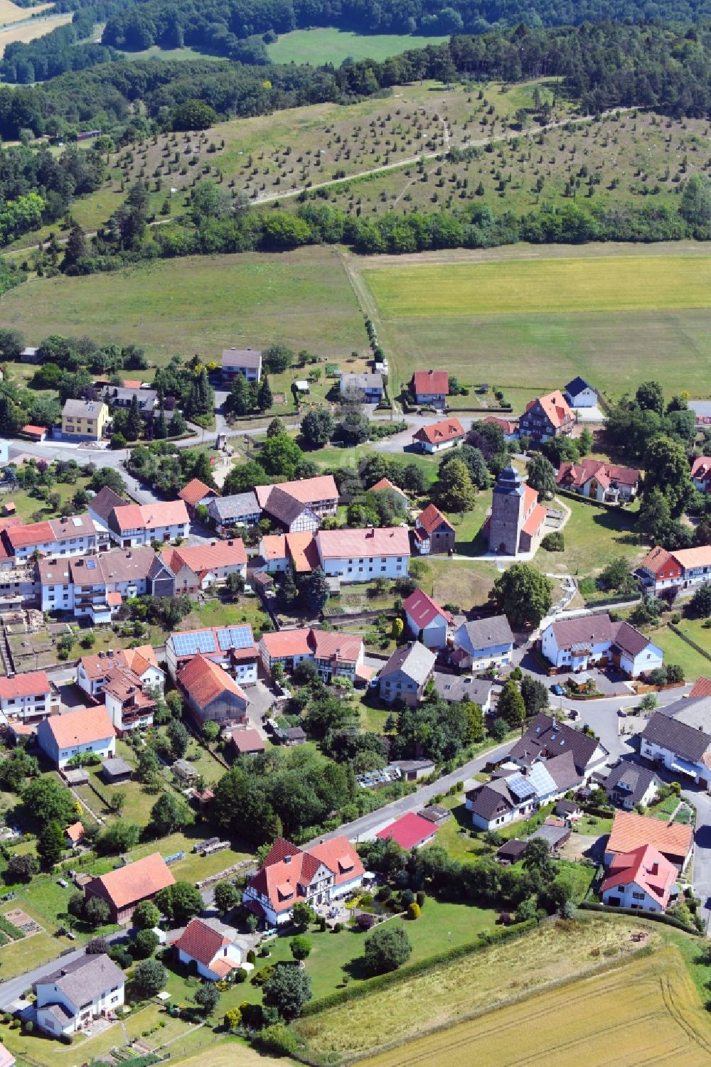 Luftaufnahme Reichenbach - Dorf - Ansicht in Reichenbach im Bundesland Hessen, Deutschland