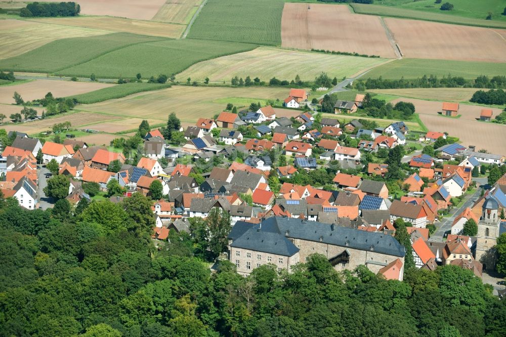 Rhoden von oben - Dorf - Ansicht in Rhoden im Bundesland Hessen, Deutschland