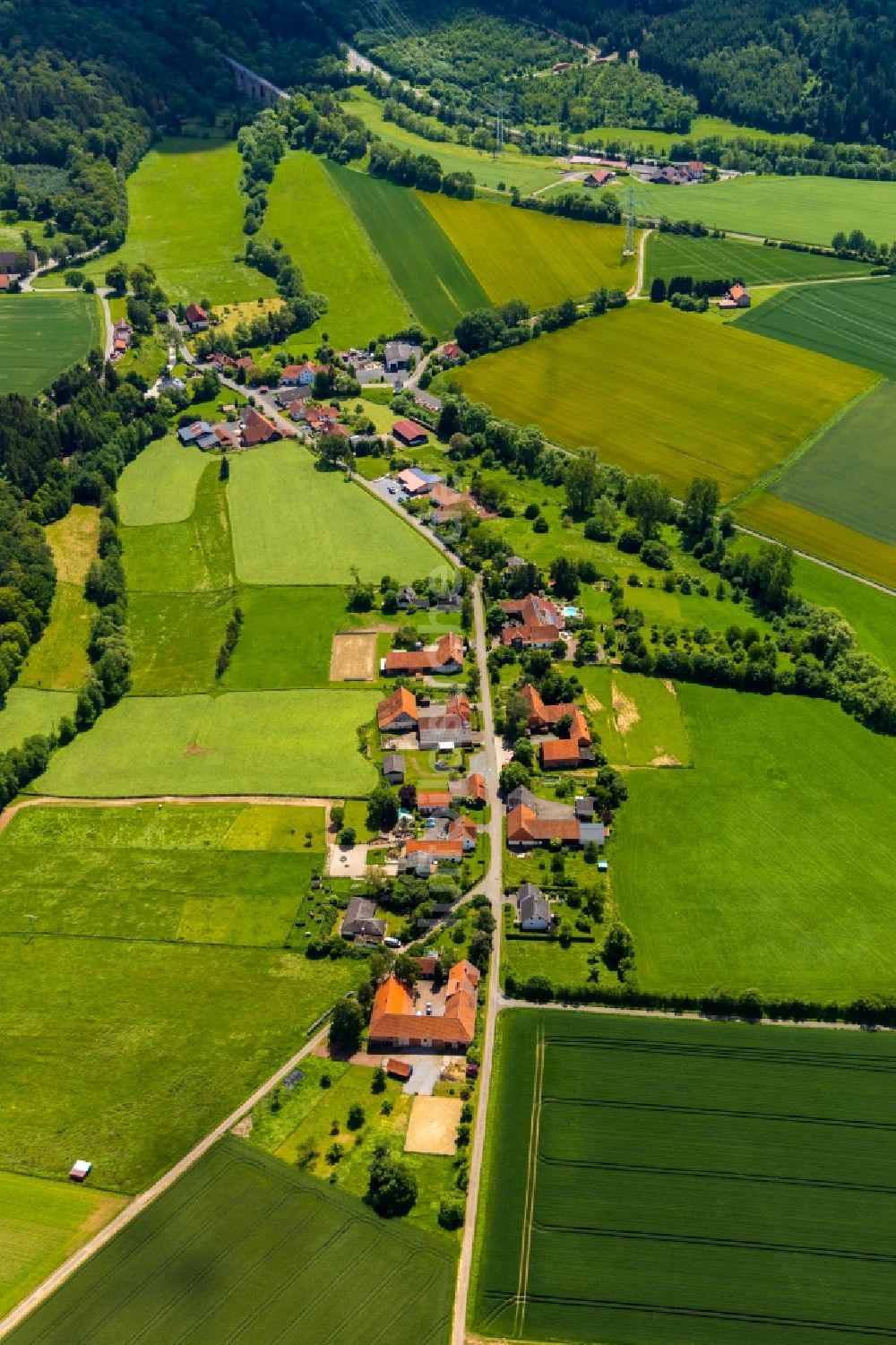 Luftaufnahme Selbach - Dorf - Ansicht in Selbach im Bundesland Hessen, Deutschland