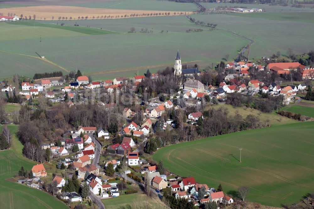 Stauchitz von oben - Dorf - Ansicht von Staucha im Bundesland Sachsen