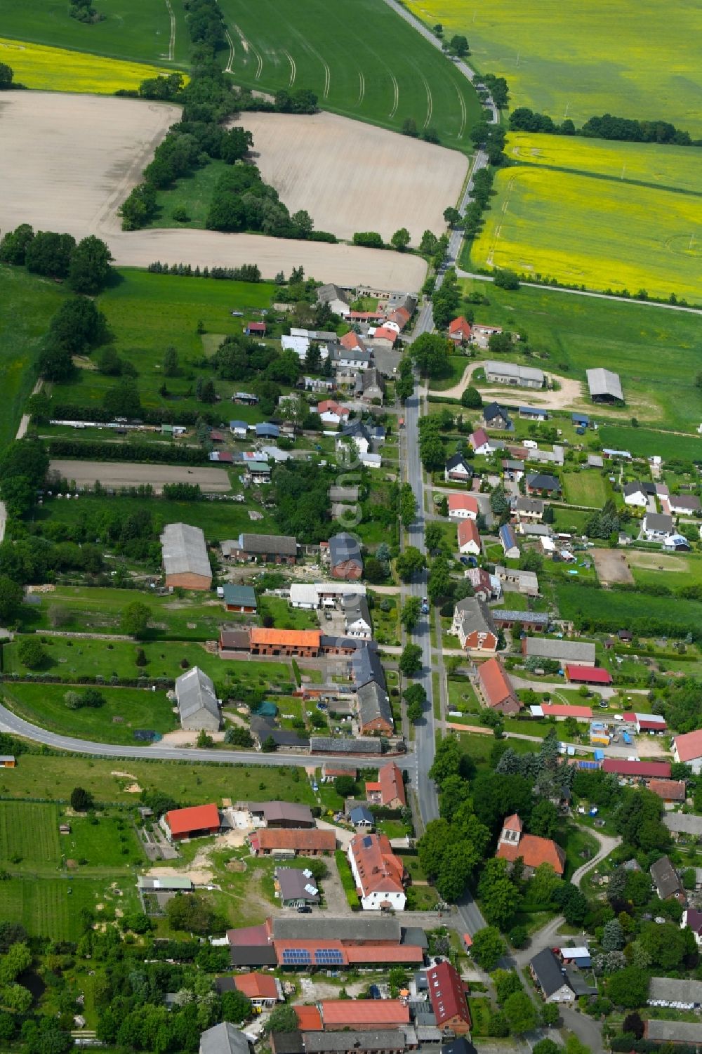 Luftaufnahme Steffenshagen - Dorf - Ansicht in Steffenshagen im Bundesland Brandenburg, Deutschland