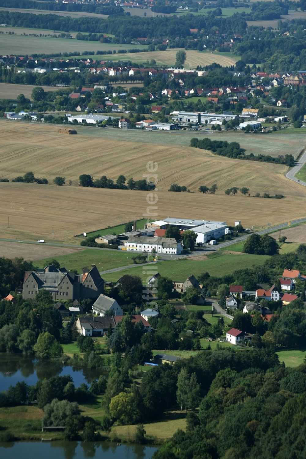 Streitwald aus der Vogelperspektive: Dorf - Ansicht von Streitwald im Bundesland Sachsen