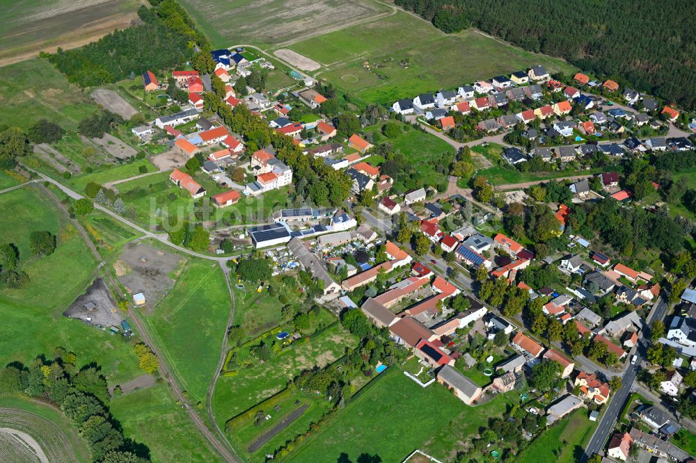 Telz aus der Vogelperspektive: Dorf - Ansicht in Telz im Bundesland Brandenburg, Deutschland