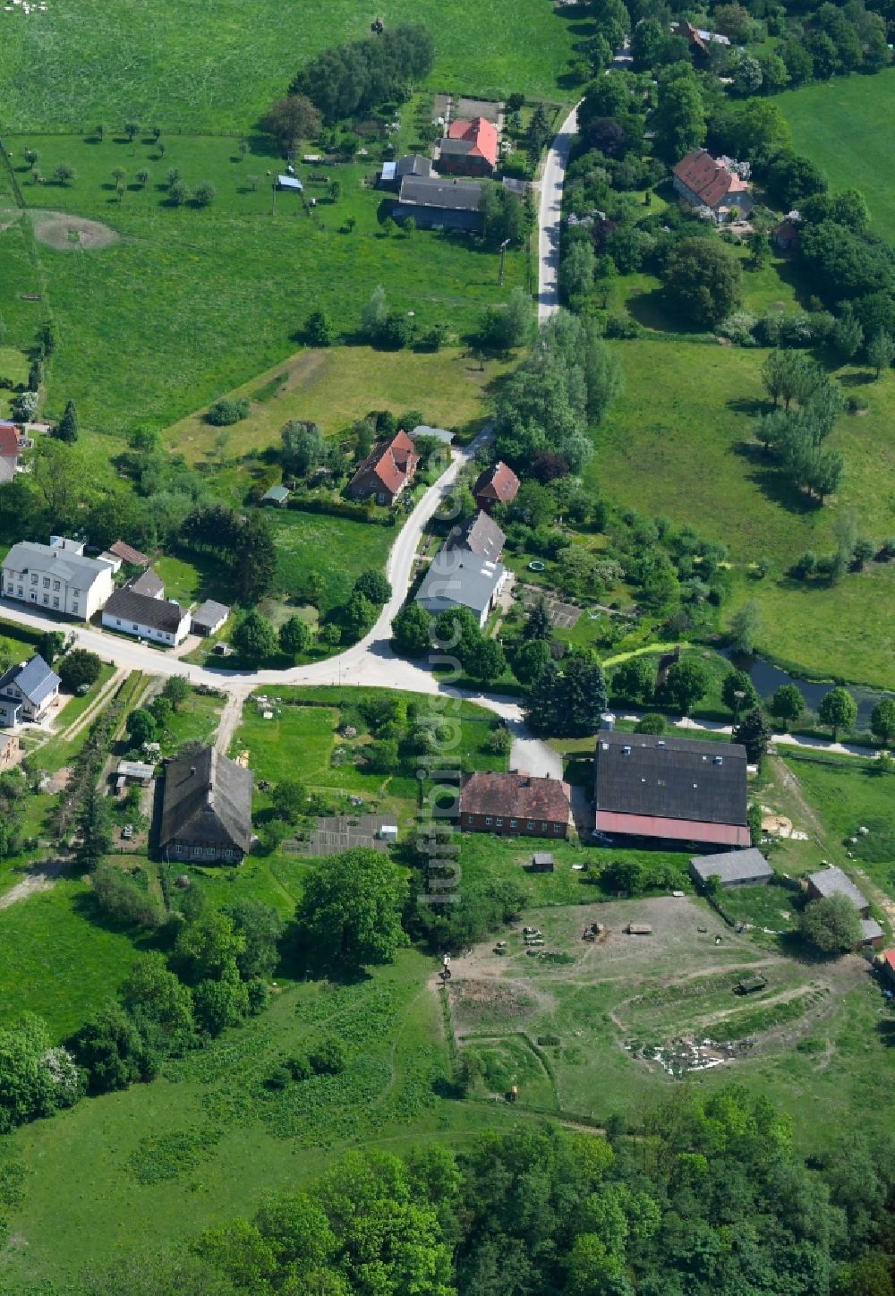 Testorf-Steinfort von oben - Dorf - Ansicht in Testorf-Steinfort im Bundesland Mecklenburg-Vorpommern, Deutschland