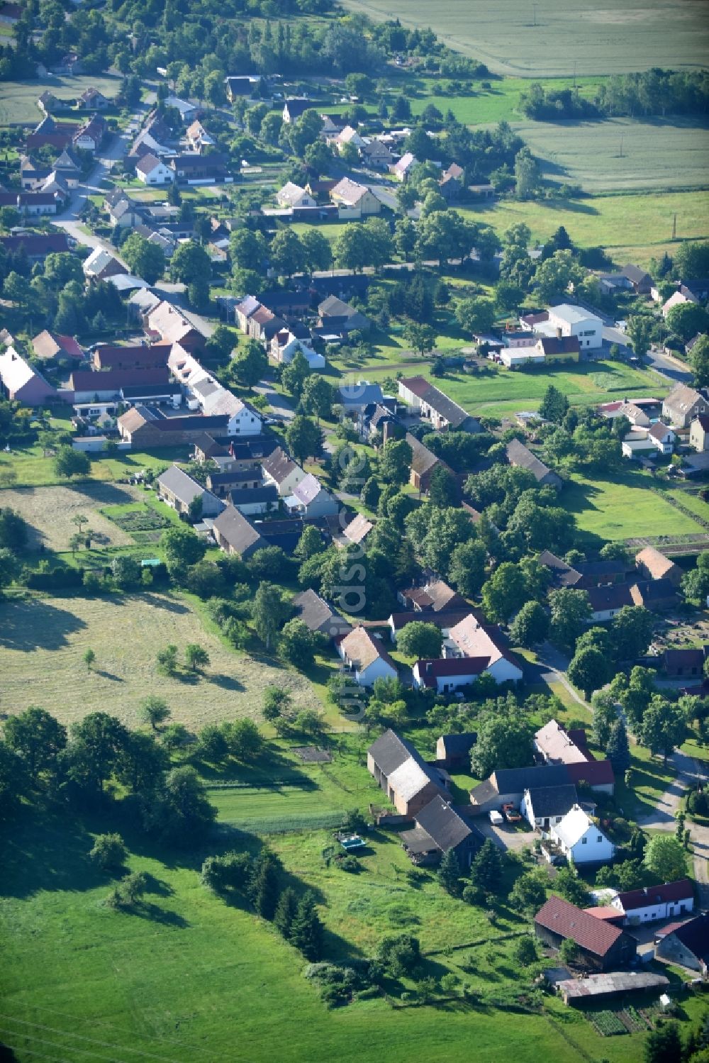 Uckro von oben - Dorf - Ansicht in Uckro im Bundesland Brandenburg, Deutschland