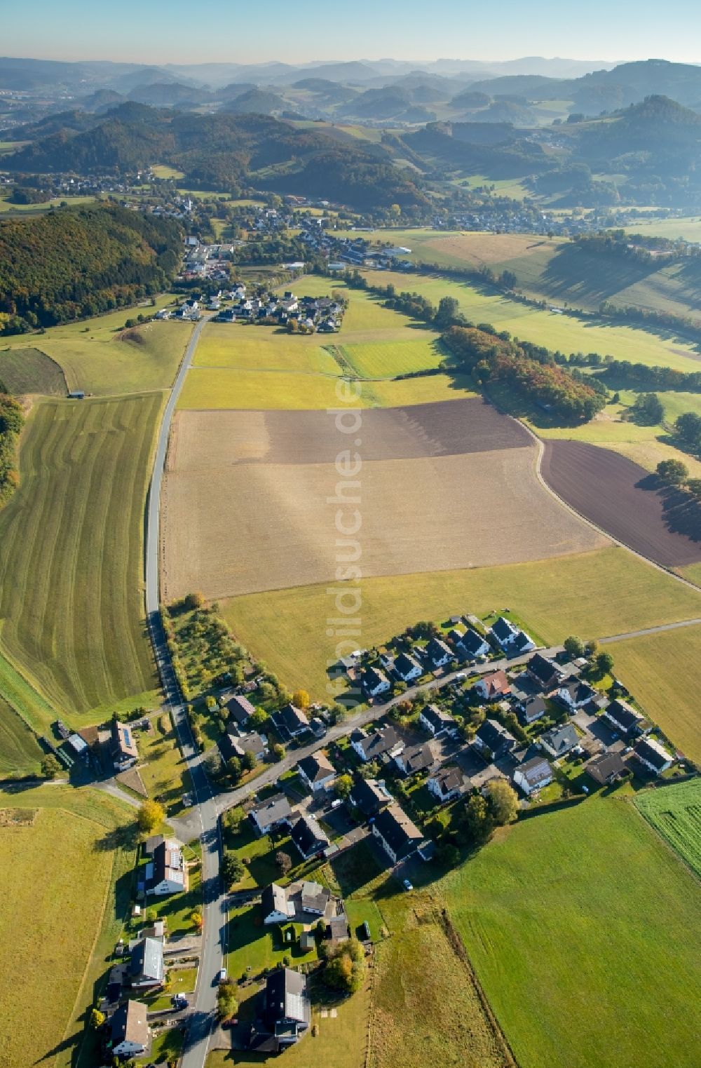 Visbeck aus der Vogelperspektive: Dorf - Ansicht von Visbeck im Bundesland Nordrhein-Westfalen