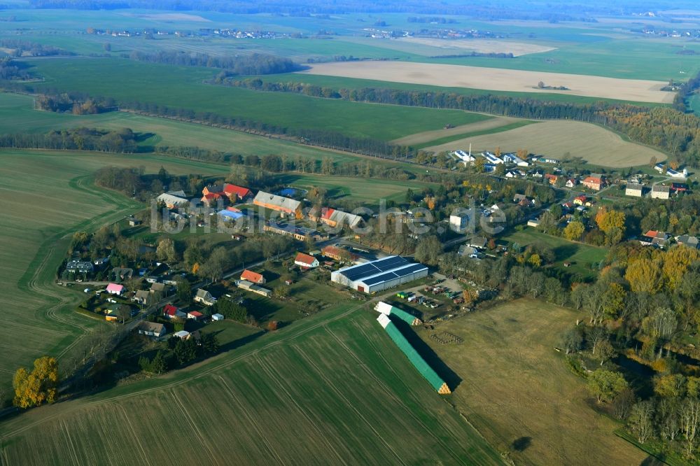 Wolde aus der Vogelperspektive: Dorf - Ansicht in Wolde im Bundesland Mecklenburg-Vorpommern, Deutschland