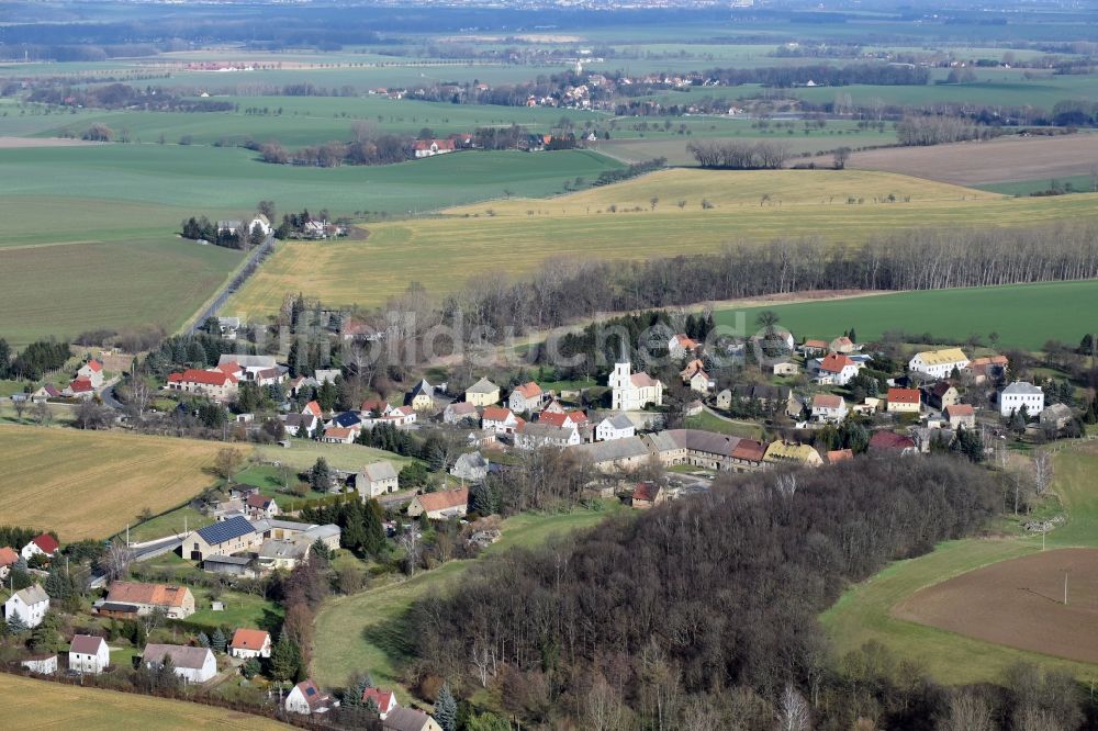 Luftaufnahme Zschochau - Dorf - Ansicht von Zschochau im Bundesland Sachsen