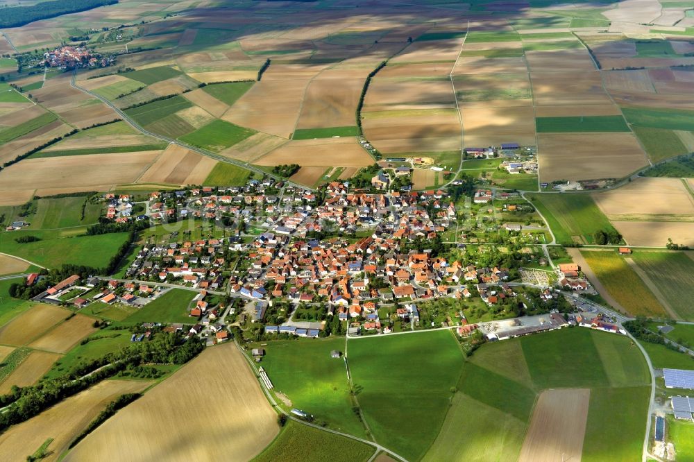 Luftbild Aidhausen - Dorf - Ansicht der zum Landkreis Haßberge gehörenden Gemeinde Aidhausen im Bundesland Bayern