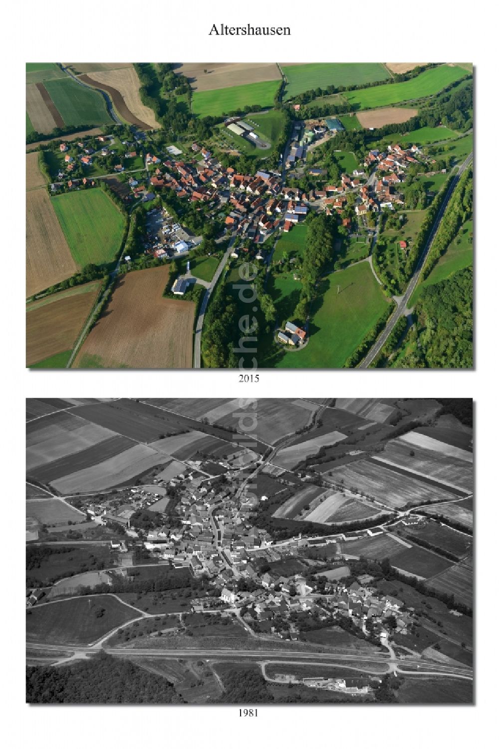 Luftaufnahme Altershausen - Dorf - Ansicht der zum Landkreis Haßberge gehörenden Gemeinde Altershausen im Bundesland Bayern