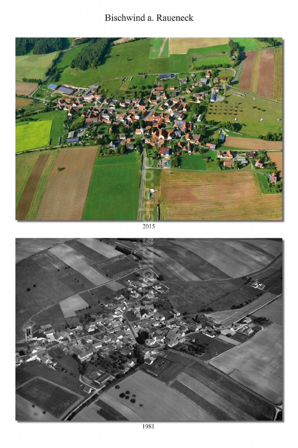 Luftbild Bischwind am Raueneck - Dorf - Ansicht der zum Landkreis Haßberge gehörenden Gemeinde Bischwind am Raueneck im Bundesland Bayern