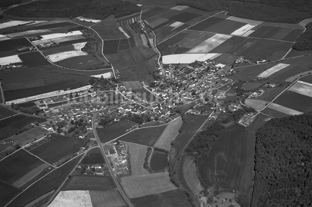 Luftaufnahme Ermershausen - Dorf - Ansicht der zum Landkreis Haßberge gehörenden Gemeinde Ermershausen im Bundesland Bayern