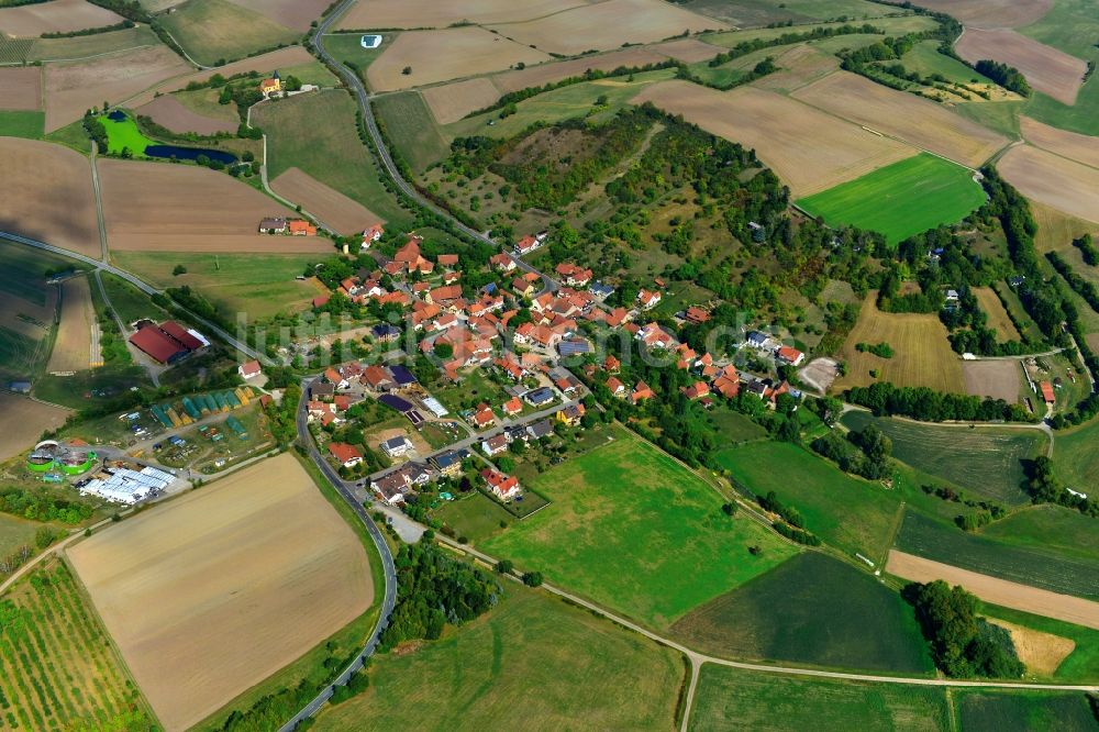 Luftaufnahme Eschenau - Dorf - Ansicht der zum Landkreis Haßberge gehörenden Gemeinde Eschenau im Bundesland Bayern