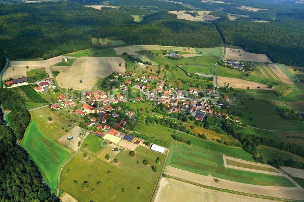 Luftbild Fatschenbrunn - Dorf - Ansicht der zum Landkreis Haßberge gehörenden Gemeinde Fatschenbrunn im Bundesland Bayern