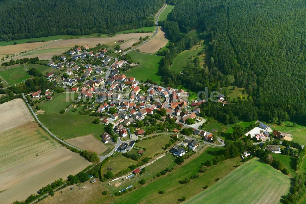 Luftaufnahme Fürnbach - Dorf - Ansicht der zum Landkreis Haßberge gehörenden Gemeinde Fürnbach im Bundesland Bayern