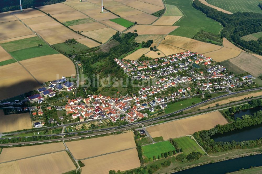 Luftbild Gädheim - Dorf - Ansicht der zum Landkreis Haßberge gehörenden Gemeinde Gädheim im Bundesland Bayern