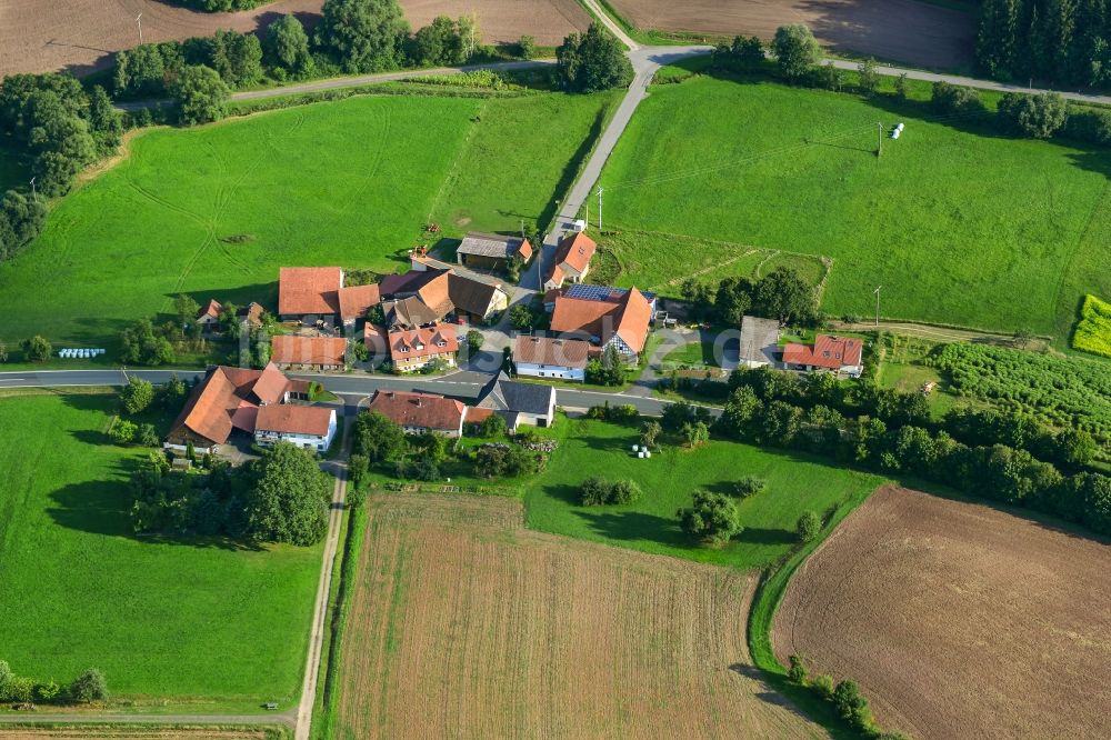Luftbild Gemünd Ebern - Dorf - Ansicht der zum Landkreis Haßberge gehörenden Gemeinde Gemünd im Bundesland Bayern