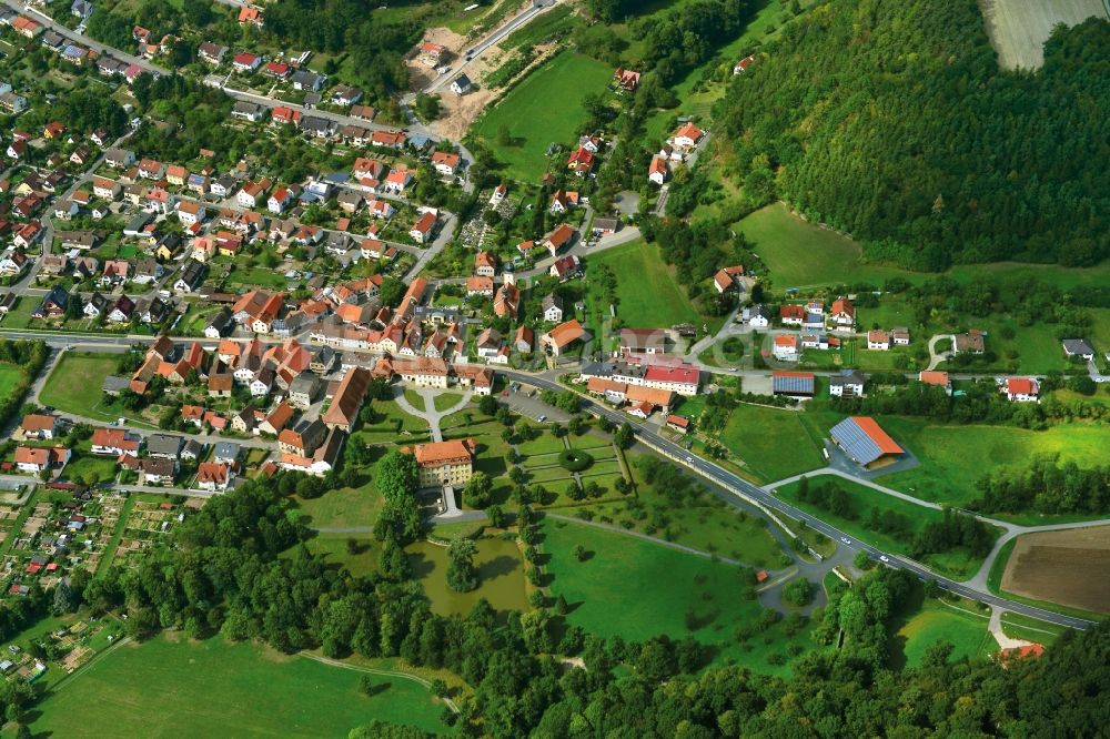 Luftaufnahme Ebelsbach - Dorf - Ansicht der zum Landkreis Haßberge gehörenden Gemeinde Gleisenau im Bundesland Bayern