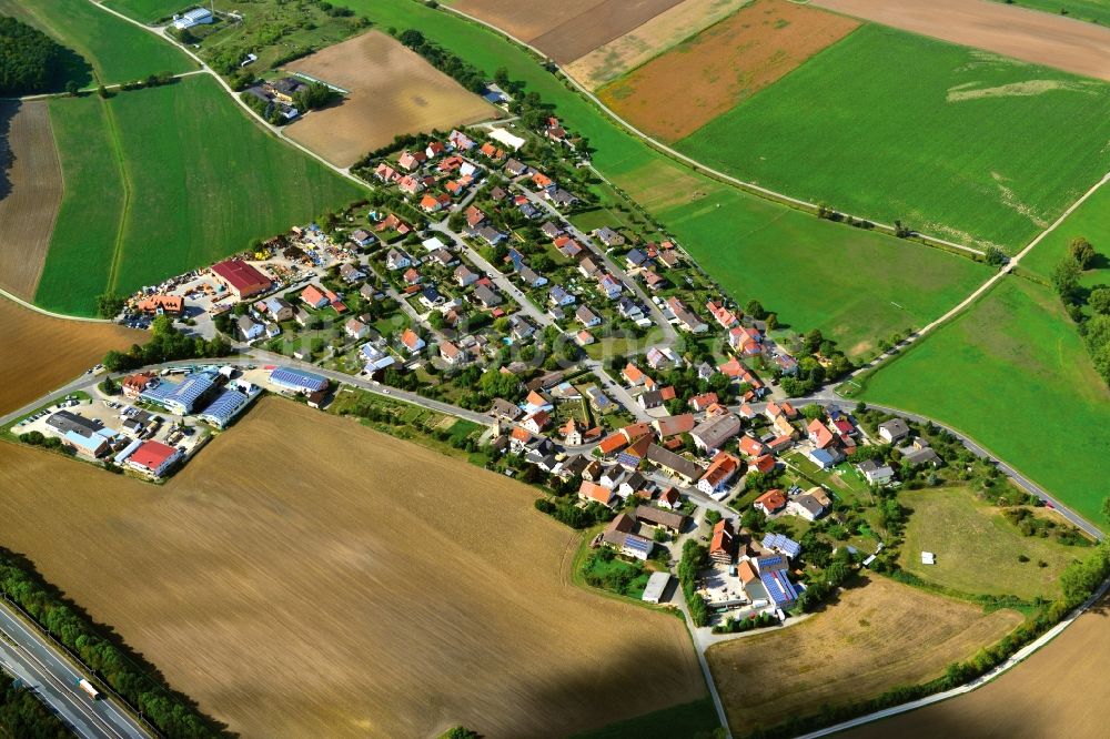 Luftaufnahme Horhausen Theres - Dorf - Ansicht der zum Landkreis Haßberge gehörenden Gemeinde Horhausen im Bundesland Bayern