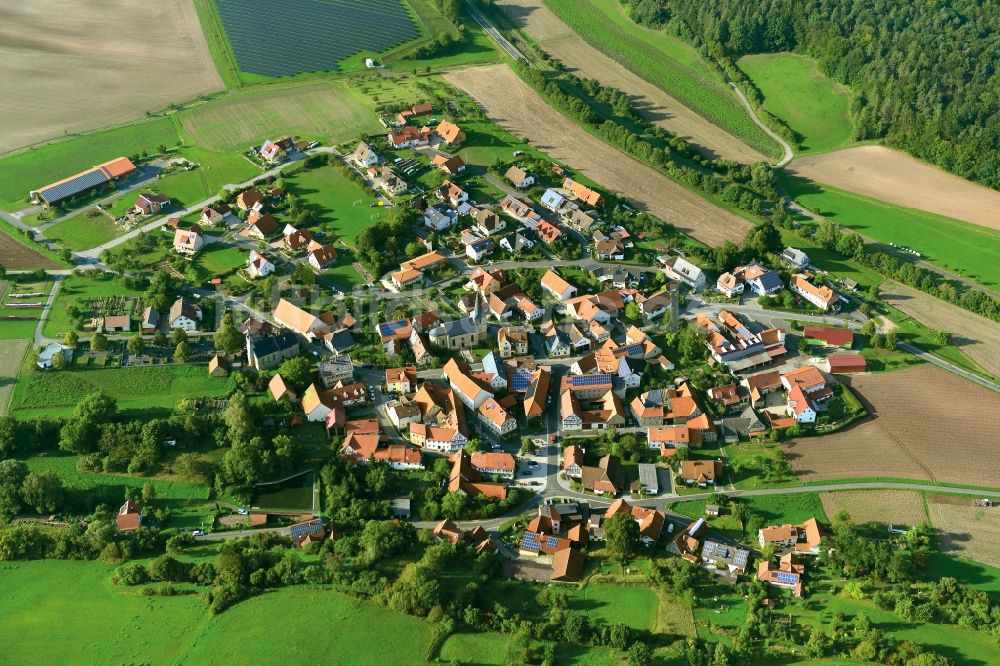 Luftbild Jesserndorf - Dorf - Ansicht der zum Landkreis Haßberge gehörenden Gemeinde Jesserndorf im Bundesland Bayern