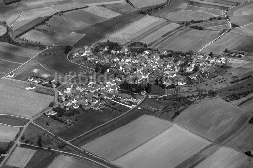 Luftbild Junkersdorf - Dorf - Ansicht der zum Landkreis Haßberge gehörenden Gemeinde Junkersdorf im Bundesland Bayern