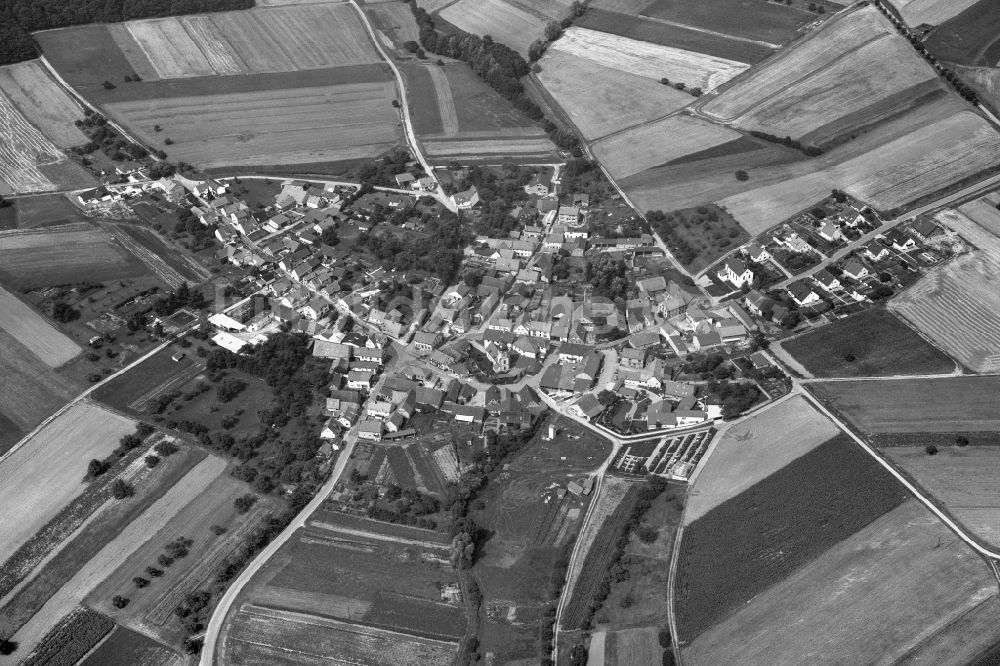 Luftaufnahme Kleinmünster - Dorf - Ansicht der zum Landkreis Haßberge gehörenden Gemeinde Kleinmünster im Bundesland Bayern