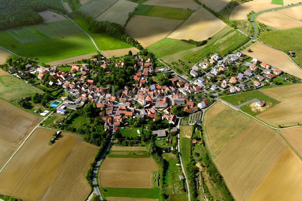 Luftaufnahme Riedbach Kleinmünster - Dorf - Ansicht der zum Landkreis Haßberge gehörenden Gemeinde Kleinmünster im Bundesland Bayern