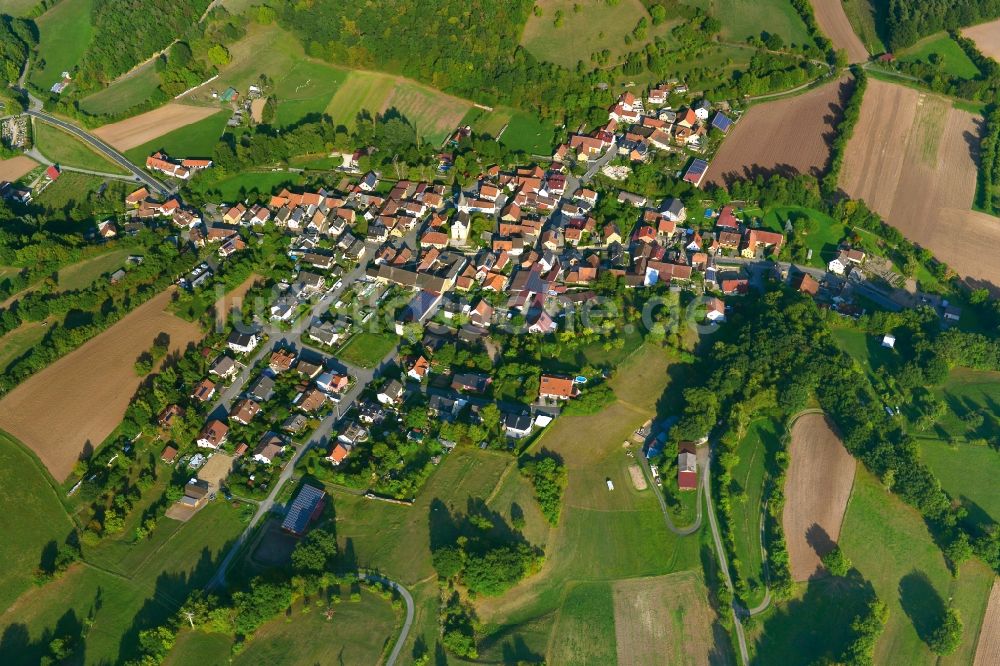 Luftbild Krum Zeil - Dorf - Ansicht der zum Landkreis Haßberge gehörenden Gemeinde Krum im Bundesland Bayern