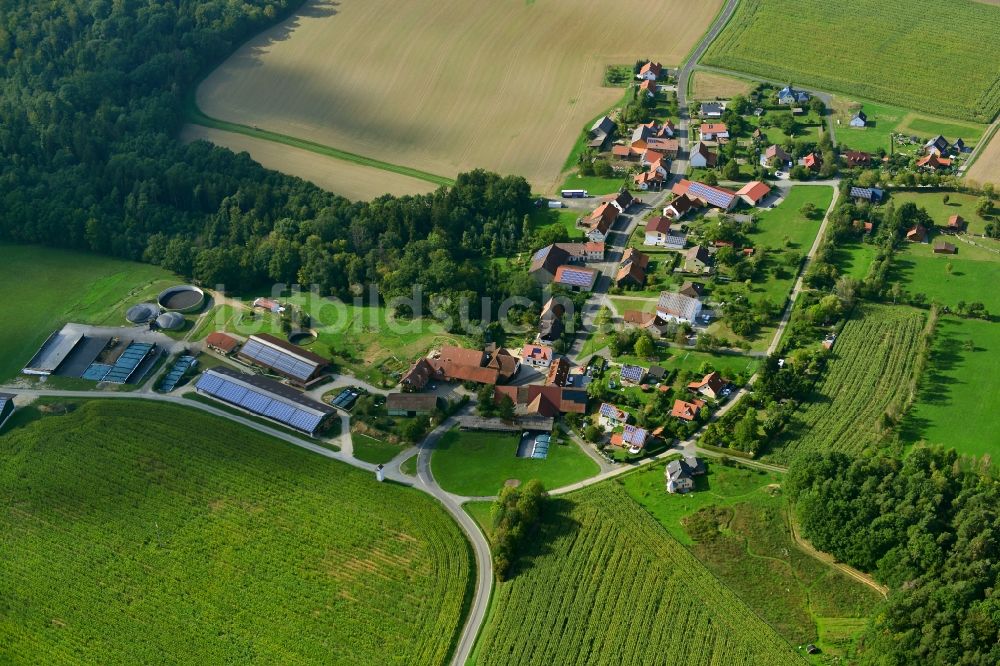 Luftaufnahme Losbergsgereuth - Dorf - Ansicht der zum Landkreis Haßberge gehörenden Gemeinde Losbergsgereuth im Bundesland Bayern