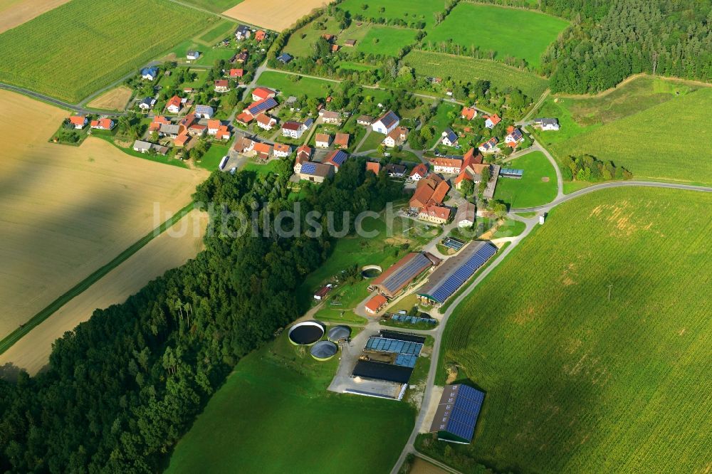 Losbergsgereuth von oben - Dorf - Ansicht der zum Landkreis Haßberge gehörenden Gemeinde Losbergsgereuth im Bundesland Bayern