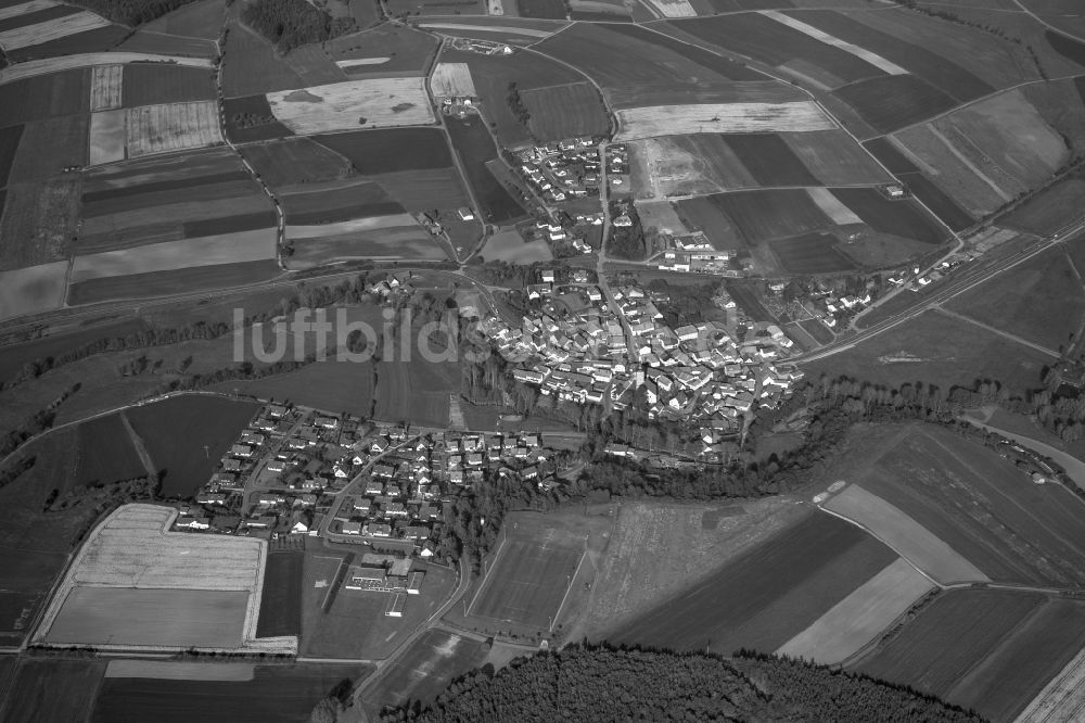 Luftbild Pfarrweisach - Dorf - Ansicht der zum Landkreis Haßberge gehörenden Gemeinde Pfarrweisach im Bundesland Bayern