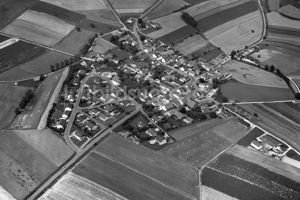 Luftaufnahme Reckertshausen - Dorf - Ansicht der zum Landkreis Haßberge gehörenden Gemeinde Reckertshausen im Bundesland Bayern