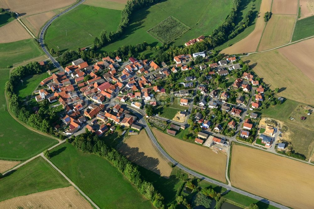 Luftbild Römershofen - Dorf - Ansicht der zum Landkreis Haßberge gehörenden Gemeinde Römershofen im Bundesland Bayern