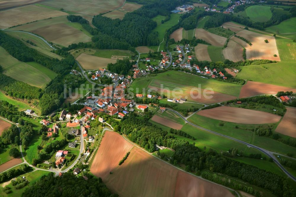 Luftbild Rudendorf - Dorf - Ansicht der zum Landkreis Haßberge gehörenden Gemeinde Rudendorf im Bundesland Bayern