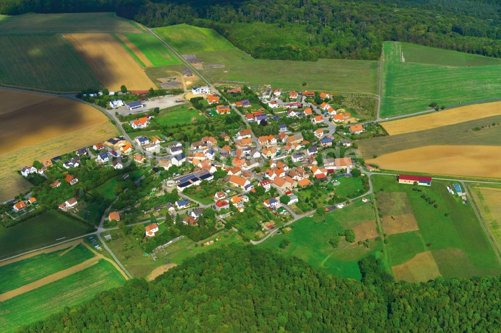 Sailershausen aus der Vogelperspektive: Dorf - Ansicht der zum Landkreis Haßberge gehörenden Gemeinde Sailershausen im Bundesland Bayern